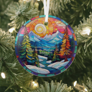 Weihnachten Große rauchige Berge verklebte Glass C Ornament Aus Glas