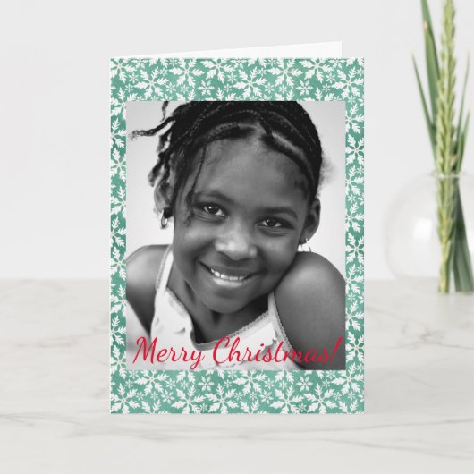 Weihnachten Große Schneeflocken Fallendes grünes F (Vorderseite)