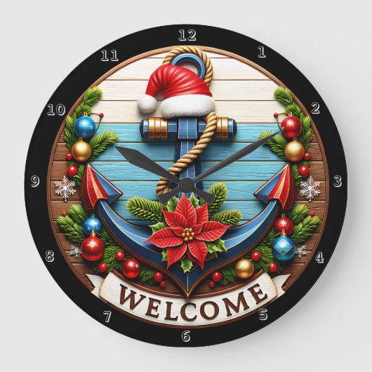 Weihnachten Große Wanduhr (Vorderseite)