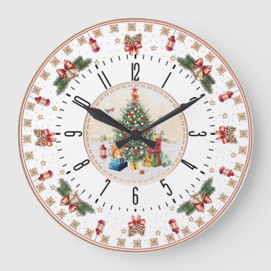 Weihnachten Große Wanduhr (Vorderseite)