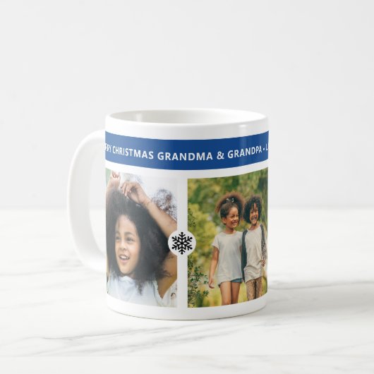 Weihnachten Großeltern 3 Fotos Kaffeetasse (Vorderseite Links)