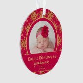 Weihnachten Großeltern Pink Gold Foto Ornament (Vorderseite)