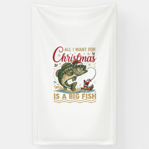 Weihnachten Großer Fisch Barsch Weihnachtsmann Boo Banner