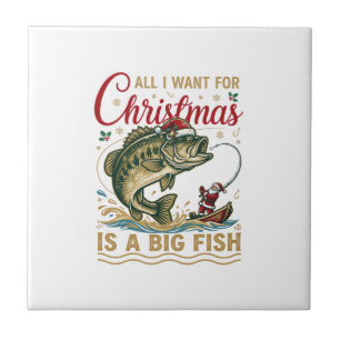 Weihnachten Großer Fisch Barsch Weihnachtsmann Boo Fliese