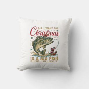 Weihnachten Großer Fisch Barsch Weihnachtsmann Boo Kissen