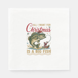 Weihnachten Großer Fisch Barsch Weihnachtsmann Boo Serviette