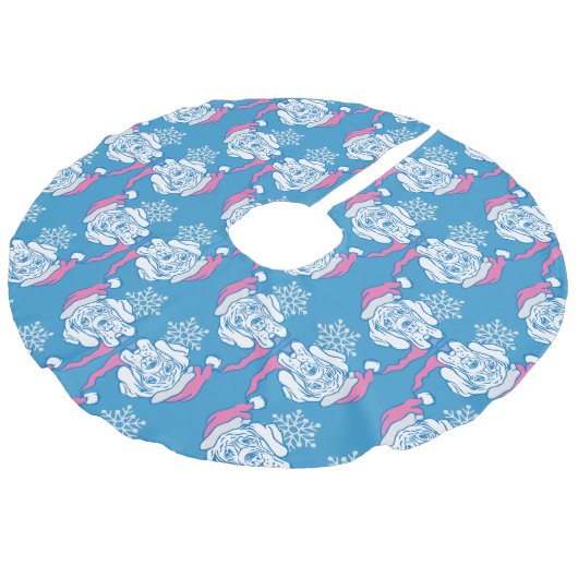 Weihnachten Großes Ding Leinenimitat Weihnachtsbaumdecke (Schrägansicht)