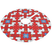 Weihnachten Großes Ding Leinenimitat Weihnachtsbaumdecke (Schrägansicht)