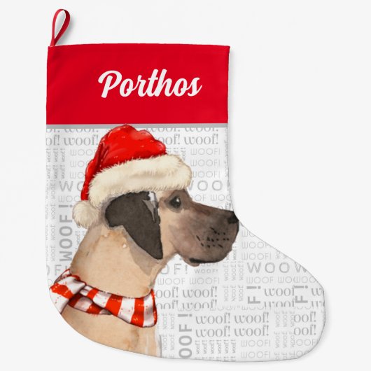 Weihnachten Großes Ding mit Hundes Namen Großer Weihnachtsstrumpf (Vorderseite)