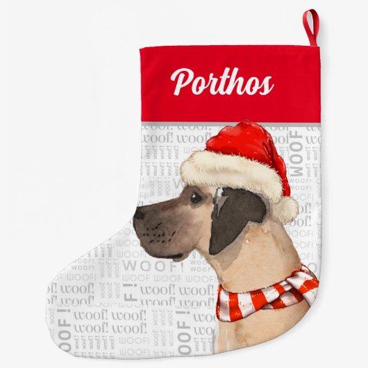 Weihnachten Großes Ding mit Hundes Namen Großer Weihnachtsstrumpf (Rückseite)
