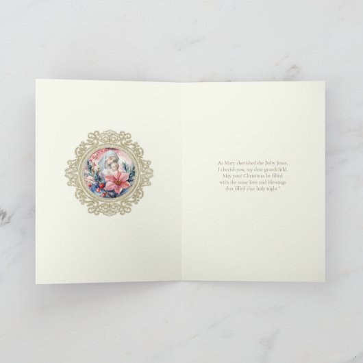 Weihnachten Großkind Poinsettias Karte (Innenseite)