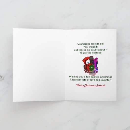 Weihnachten - Großmutter - Zug mit Geschenken (Innenseite)