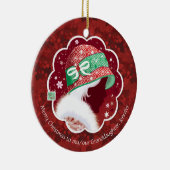 Weihnachten, Großtochter, Mädchen in rotem Hut Keramik Ornament (Rechts)