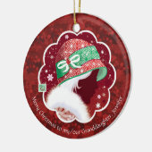 Weihnachten, Großtochter, Mädchen in rotem Hut Keramik Ornament (Links)