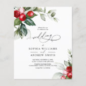 Weihnachten Grün & Berry Hochzeit Einladung (Vorderseite)