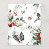 Weihnachten Grün & Berry Hochzeit Einladung (Rückseite)