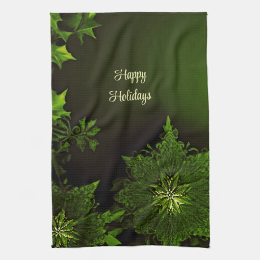 Weihnachten Grün florale Küchentücher (Vertikal)