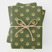 Weihnachten Grün & Gold Daisy Geschenkpapier Set (Beispiel)
