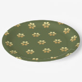 Weihnachten Grün & Gold Daisy Pappteller (Schrägansicht)