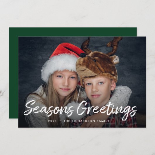 Weihnachten | Grün mit Foto (Vorne/Hinten)