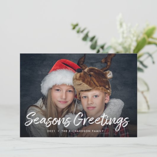 Weihnachten | Grün mit Foto (Stehend Vorderseite)