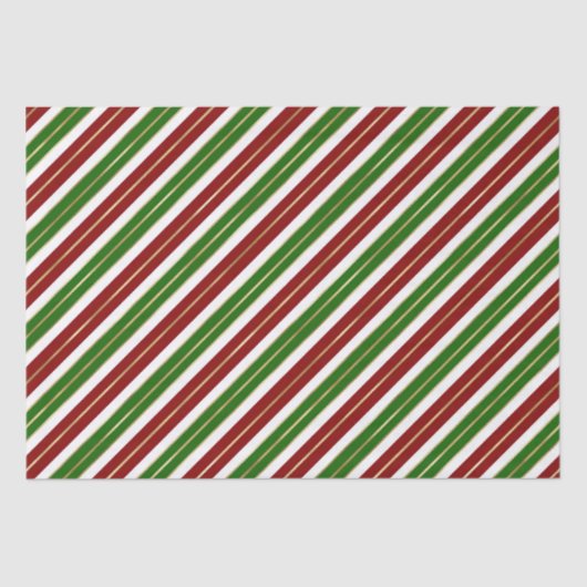 Weihnachten - Grün, Rot & Gold Fohlen - Streifen Seidenpapier (Vorderseite)