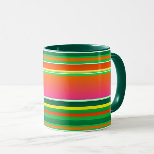 Weihnachten grün rot künstlerisch gestreift tasse (VorderseiteRechts)
