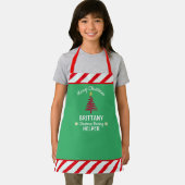 Weihnachten Grün & Rot Weiße Streifen Elf Kid's Schürze (Insitu)
