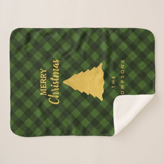 Weihnachten Grün & Schwarz Buffalo Karierten Weihn Sherpadecke (Vorderseite (Horizontal))