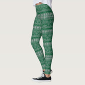 Weihnachten Grün Silber Graue Feiertage Moderne Leggings (Links)