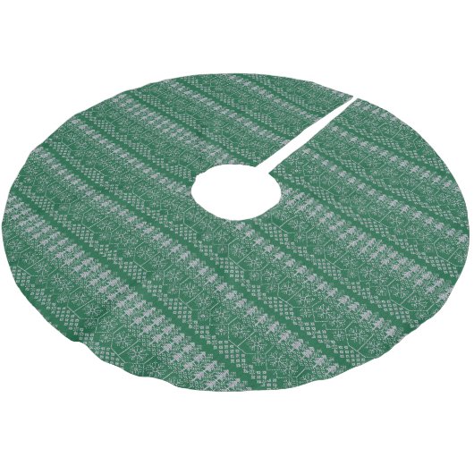 Weihnachten Grün Silber Moderne Ferien Polyester Weihnachtsbaumdecke (Schrägansicht)