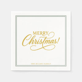 Weihnachten Grün und Gold, elegant Serviette