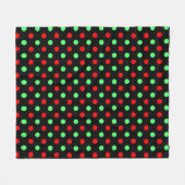 Weihnachten - Grün und Rot gepunktetes Muster Fleecedecke (Vorderseite (Horizontal))