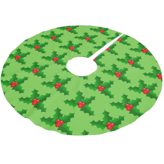 Weihnachten Grün und Rot heilige Thunder_Cove Polyester Weihnachtsbaumdecke (Schrägansicht)