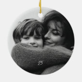 Weihnachten Grün und Rot Kariert getickt mit Bow F Keramik Ornament (Hinten)