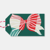 Weihnachten Grün und Rot Kariert getickt mit Bow U Geschenkanhänger (Rückseite Horizontal)