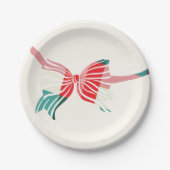 Weihnachten Grün und Rot Kariert getickt mit Bow U Pappteller (Vorderseite)