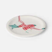 Weihnachten Grün und Rot Kariert getickt mit Bow U Pappteller (Schrägansicht)