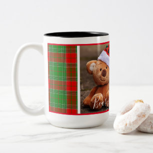 Weihnachten (grün und rot kariert) zweifarbige tasse