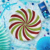Weihnachten Grün und Rot Peppermint Candy Pappteller (Party)