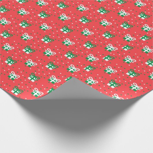 Weihnachten Grün und Weiß präsentiert mit Poke A D Geschenkpapier (Ecke)