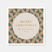 Weihnachten Grün Vintag Art Deco Custom Holiday Serviette (Vorderseite)