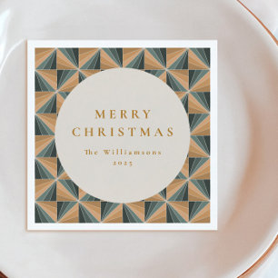 Weihnachten Grün Vintag Art Deco Custom Holiday Serviette