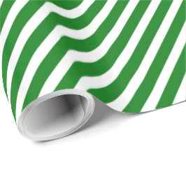 Weihnachten Grün & Weiß Diagonal Candy Cane Streif Geschenkpapier