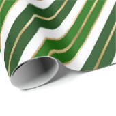 Weihnachten - Grün, Weiß und Gold Fohlen - Streife Geschenkpapier (Rolleneckpunkt)