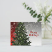 Weihnachten Grüne Bäume Rot Silver Gruß Urlaub Postkarte (Stehend Vorderseite)