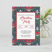 Weihnachten, Grüne Holly-Blätter, Berries, Roter B Einladung (Stehend Vorderseite)