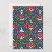 Weihnachten, Grüne Holly-Blätter, Berries, Roter B Einladung (Rückseite)