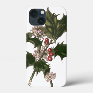Weihnachten, Grüne Holly-Pflanze mit Berries iPhone 13 Mini Hülle
