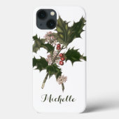 Weihnachten, Grüne Holly-Pflanze mit Berries Case-Mate iPhone Hülle (Rückseite)